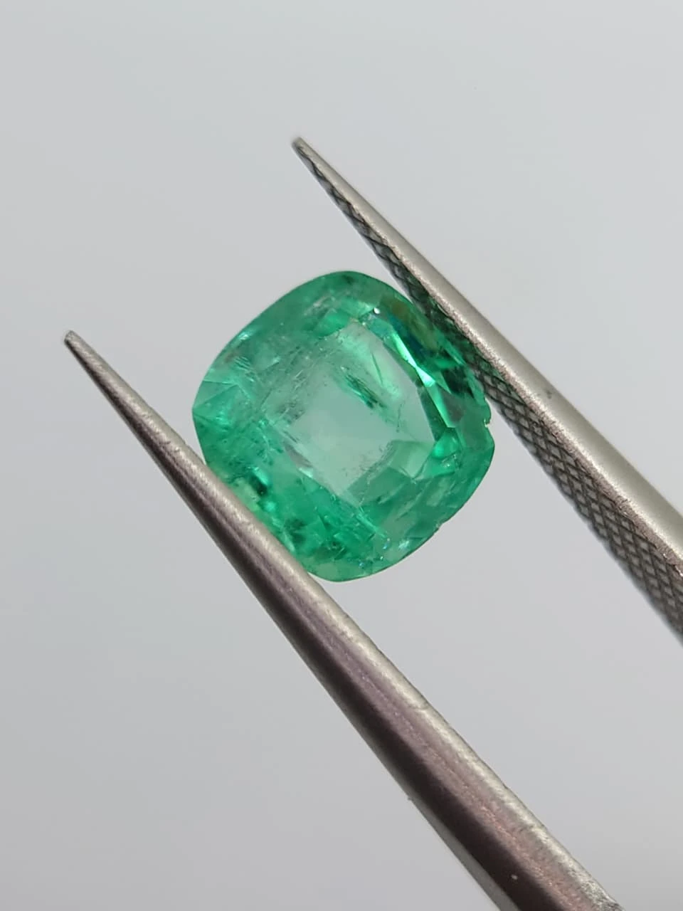 1.63ct Untreated Natural Cushion Cut Emerald from Afghanistan — view 2